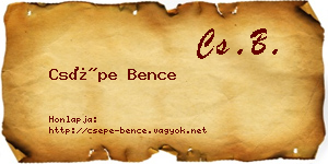 Csépe Bence névjegykártya
