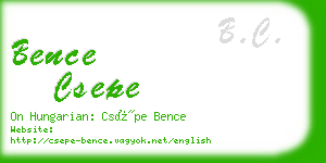 bence csepe business card